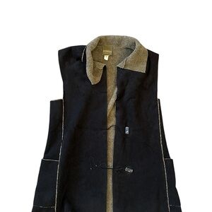 Black and Gray Fleece-Lined Vest